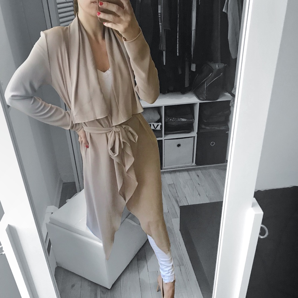 🆕 LAST 1▪️Mocha Longline Duster Cardigan Jacket - Picture 4 of 7